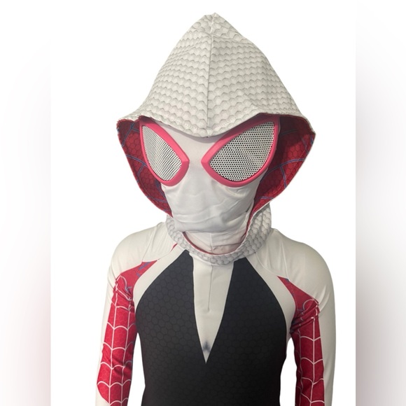 Kids Gwen Stacey Costumes Across The Spider-Verse Gwen Halloween Suit 7-8 years - Picture 12 of 14